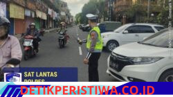 Rutinitas Pos Sore, Satlantas Polres Karangasem Lakukan Gatur Lalin di Pasar Senggol Jalan Gajah Mada Amlapura