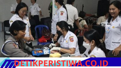 Bentuk Perhatian Kesehatan kepada Personelnya, Polres Karangasem Gelar Pemeriksaan Kesehatan Gratis Bersama Dinkes