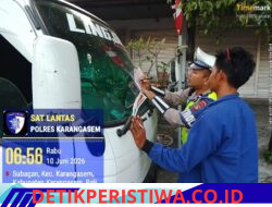 Tekan Angka Pelanggaran Lalulintas, Sat Lantas Polres Karangasem  Berlakukan Tilang Manual kepada Sopir Truk yang Parkir Sembarangan