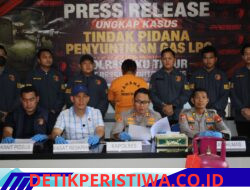 Press Release Ungkap Kasus Penyuntikan Gas LPG Bersubsidi Polres Oku Timur