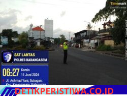 Cegah Lakalantas, Unit Turjawali Sat Lantas Lakukan Pengaturan Gatur Lalin di Pos 3 Patung Salak Jasri