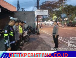 Sat Intelkam Bersama Fungsi Kepolisian Lainnya, Berikan Pengamanan Karangasem Akhir Pekan di Jalan Veteran Jalur 11