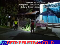 Personil Polsek Bebandem Intensifkan Patroli KRYD Jaga Kondusifitas Malam Hari, Sasar Rute Rawan dan Objek Vital