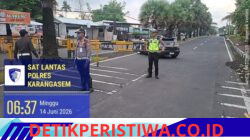 Pastikan Car Free Day Berjalan Lancar, Sat Lantas Polres Karangasem Amankan Jalur Jalan Veteran