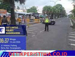Pastikan Car Free Day Berjalan Lancar, Sat Lantas Polres Karangasem Amankan Jalur Jalan Veteran