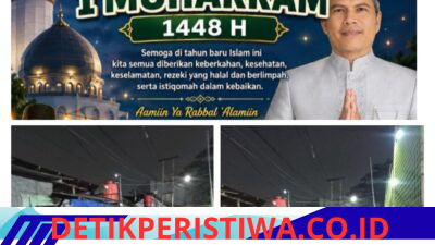 Semangat Pawai Obor Menyambut datangnya Tahun Baru Islam 1 Muharram 1448 Hijriah di Buaran Indah