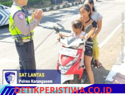 Tekan Angka Pelanggaran Lalulintas, Satlantas Polres Karangasem Berikan Himbauan tertulis kepada Pelanggaran Kasat Mata