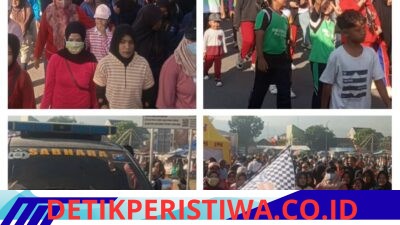 Bersama Warga Desa Puger Kulon, Camat Puger Ikut Kegiatan Jalan Sehat Dalam Rangka Memperingati Ulang Tahun Desa