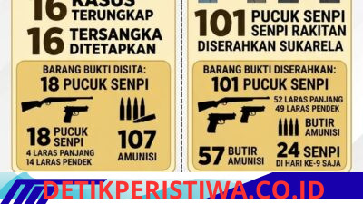 Polda Sumsel Ungkap Belasan Kasus Senpi Ilegal, Masyarakat Serahkan 101 Senjata Rakitan