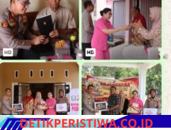 HUT Bhayangkara Ke – 80 Polres Oku Timur Melaksanakan Kegiatan Anjangsana Dan Bakti Sosial