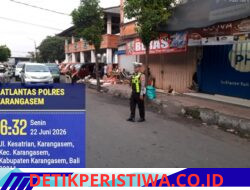 Ciptakan Ketertiban dan Kelancaran Arus Lalulintas, Sat Lantas Polres Karangasem Berikan Binluh kepada Masyarakat di Pasar Timur Amlapura