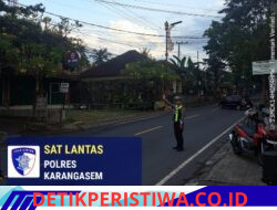 Tingkatkan Kamseltibcarlantas, Sat Lantas Polres Karangasem Lakukan Gatur  Lalin Rutin di Kawasan BTN Wahyu