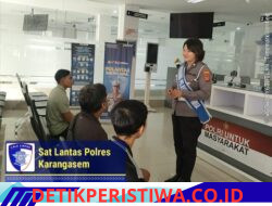 Pemandu Pelayanan Satpas Polres Karangasem Berikan Layanan Prima dan Terpadu, kepada Masyarakat
