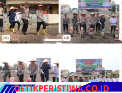Kegiatan Penanaman Jagung Oleh Kapolres Oku Timur Dalam Rangka Mendukung Ketahanan Pangan Nasional Di Wilayah Kabupaten Oku Timur