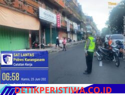 Pastikan Kelancaran Arus Lalulintas Menjelang Hari Raya Kuningan, Sat Lantas Terjunkan Personel di Pasar Amlapura