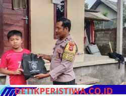 Bhabinkamtibmas Desa Pempatan Polsek Serahkan Bantuan Perlengkapan Alat, kepada Anak Yatim Piatu 