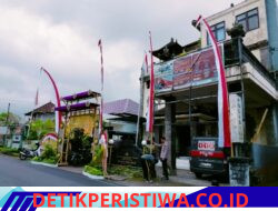 Sambut Hari Bhayangkara ke-80, Personel Polsek Bebandem Bahu-Membahu Perindah Mako dengan Nuansa Merah Putih dan Ornamen Khas Bali