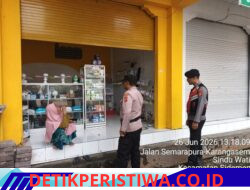 Perkuat Sinergitas, Personil Polsek Sidemen Gelar Patroli Dialogis di Kawasan Pertokoan dan Obyek Vital 