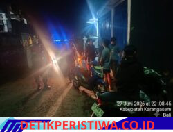 Jaga Situasi Kamtibmas Tetap Kondusif Pasca-Hari Raya Kuningan, Polsek Bebandem Gelar Blue Light Patrol