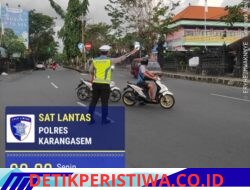 Wujudkan Kamseltibcarlantas Kondusif, Personel Sat Lantas Polres Karangasem Intensifkan Gatur Lalin di Simpang 3 Pesagi