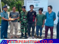 Lanal Dabo Singkep Berikan Tali Asih Kepada ABK KM Handayani Korban Kecelakaan Laut