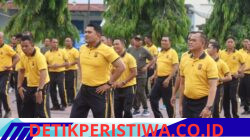 Olahraga Bersama HUT Bhayangkara ke-80, Polres Aceh Timur Perkuat Sinergi Lintas Lembaga