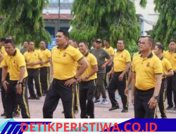 Olahraga Bersama HUT Bhayangkara ke-80, Polres Aceh Timur Perkuat Sinergi Lintas Lembaga