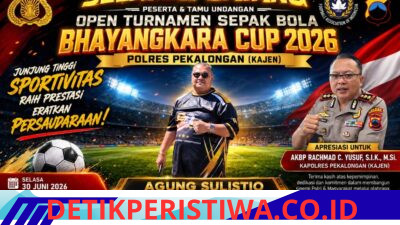 Agung Sulistio Hadiri Open Turnamen Sepak Bola Bhayangkara Cup Polres Pekalongan 2026, Masyarakat Apresiasi Kepemimpinan AKBP Rachmad C. Yusuf