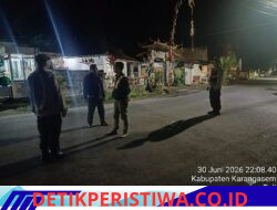 Jaga Situasi Kamtibmas Tetap Kondusif, Polsek Bebandem Gelar Blue Light Patrol Sasar Pemukiman dan Kawasan Pertokoan