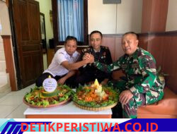 Sinergitas Tanpa Batas, Forkopimcam Bebandem Beri Kejutan Tumpeng HUT Bhayangkara ke-80 di Mapolsek
