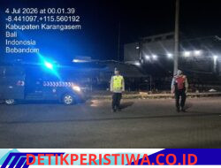Jaga Kondusivitas Situasi Kamtibmas Malam Hari, Polsek Bebandem Gelar Patroli Blue Light di Sejumlah Objek Vital dan Jalur Rawan