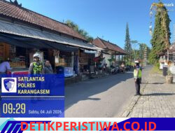 Ciptakan Rasa Aman di Kawasan Wisata, Sat Lantas Polres Karangasem Berikan Pengamanan di Kawasan Wisata Taman Sukasada Ujung
