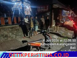 Antisipasi Gangguan Kamtibmas, Personil Polsek Bebandem Intensifkan Giat Blue Light Patrol