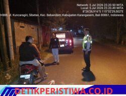 Jaga Kondusivitas Situasi Kamtibmas Malam Hari, Polsek Bebandem Intensifkan Patroli Barcode dan KRYD