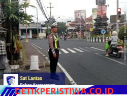 Jaga Ketertiban dan Kelancaran Arus Lalulintas, Personil Lantas Lakukan Gatur Pagi di Ktl 1 Subagan