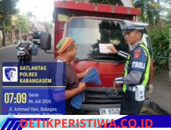 Tekan Angka Pelanggaran Lalulintas di Jalan Raya, Satlantas Polres Karangasem Berlakukan Tilang Manual kepada Pelanggar