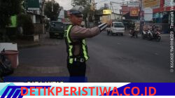 Rutinitas Anggota Sat Lantas Polres Karangasem Lakukan Gatur Pagi, di Simpang Tiga BTN Taman Asri Karangasem