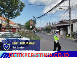 Guna Menjaga Kamseltibcar Lantas, Unit Turjawali Susuri Jalan Nenas Amlapura