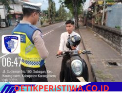 Tekan Angka Pelanggaran Lalulintas, Satlantas Polres Karangasem Berlakukan Tilang Manual kepada Pengendara Tanpa TNKB