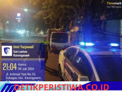 Cegah Lakalantas, Satlantas Polres Karangasem Himbau Pata Sopir Agar Tidak Parkir di Bahu Jalan