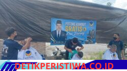 Warga Antusias Program Cukur Rambut Gratis DPD Nasdem Tulang Bawang