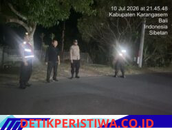 Tingkatkan Situasi Kamtibmas Malam Hari, Polsek Bebandem Intensifkan Patroli Barcode di Objek Vital dan Pemukiman Penduduk 