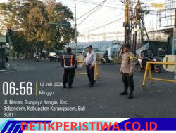 Jamin Kenyamanan Warga saat Berolahraga, Polsek Bebandem Amankan Kegiatan Car Free Day di Jalur Veteran Barat