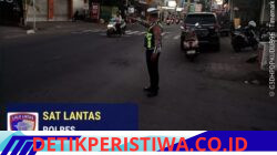 Rutinitas Anggota Lantas Polres Karangasem Lakukan Gatur Pagi, di Simpang Tiga BTN Taman Asri Karangasem