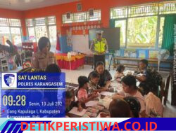 Sat Lantas Polres Karangasem Gelar Police Goes To School Safety Riding  di TK Negeri Pembina Karangasem