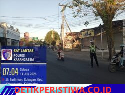 Cegah Lakalantas, Anggota Lantas Polres Karangasem Rutin Lakukan PH Pagi di Seputaran MAN Amlapura