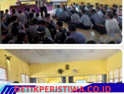 Polsek Belitang III Melaksanakan Pembinaan Penyuluhan Sebagai Nara Sumber Dan Pemberi Materi Masa Pengenalan Lingkungan Sekolah, di SMK Negeri 1 Belitang III Kabupaten OKU Timur