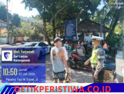 Ciptakan Rasa Aman dan Nyaman kepada Tamu Asing, Sat Lantas Lakukan Gatur Lalin di  Kawasan Obyek Wisata Candidasa
