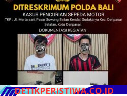 Dua Residivis Pelaku Pencurian Motor di depan Pasar Suwung Batan Kendal, Berakhir ditangan Tim Resmob Reskrimum Polda Bali