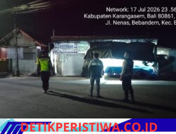 Cegah Aksi Kejahatan Malam Hari, Polsek Bebandem Gelar Blue Light Patrol di Sejumlah Desa